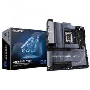 GIGABYTE Z890 AI TOP Scheda madre - CPU Intel Core Ultra (Serie 2), VRM a 16+1+2 fasi, fino a 9500 MHz DDR5 (OC), 1xPCIe 5.0 + 3xPCIe 4.0 M.2, Wi-Fi 7, LAN 10 GbE, Thunderbolt 5